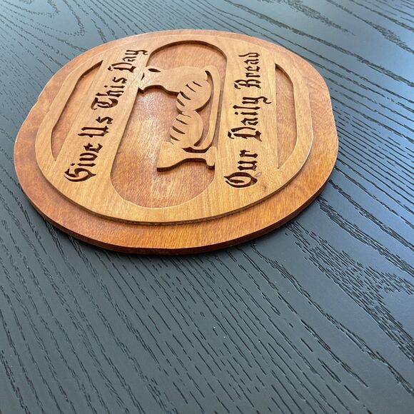 Give Us This Day Our Daily Bread - Hand Cut Wood Plaque - Picture 3 of 3